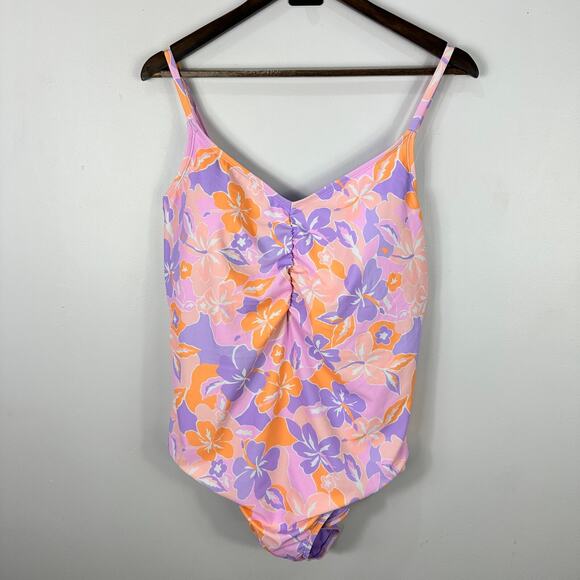 Ninety Nine‎ Swimsuit Women 2X V Neck Floral Adjustable One Piece Resort Pool - Picture 1 of 7